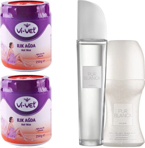 Ilık Turuncu Klasik 250 G Ağda 2 Adet +Avon Pur Blanca Edt 50 Ml Kadın Parfüm + Roll On 50 Ml