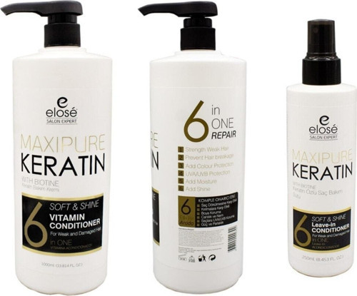 Keratin Şampuanı 1000 Ml. Ve Saç Kremi 1000 Ml. Ve Keratin Saç Sütü 250 Ml. Ve Saç Bakım Sütü