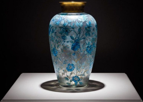 50 Yıllık Osmanlı Tarzı Altın İşlemeli Koleksiyonluk Vazo – El Dekorlu Geniş Form