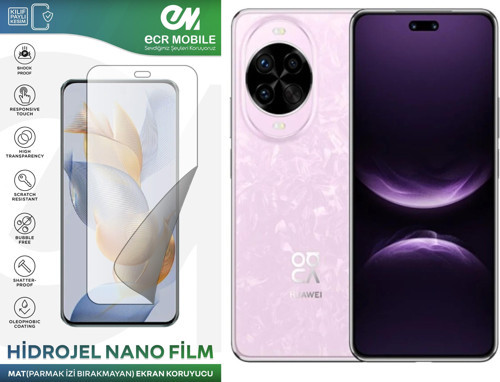 Huawei Nova 14 Pro ile Uyumlu Mat Hidrojel Nano Film Ekran Koruyucu(Tempered Cam Değildir!)