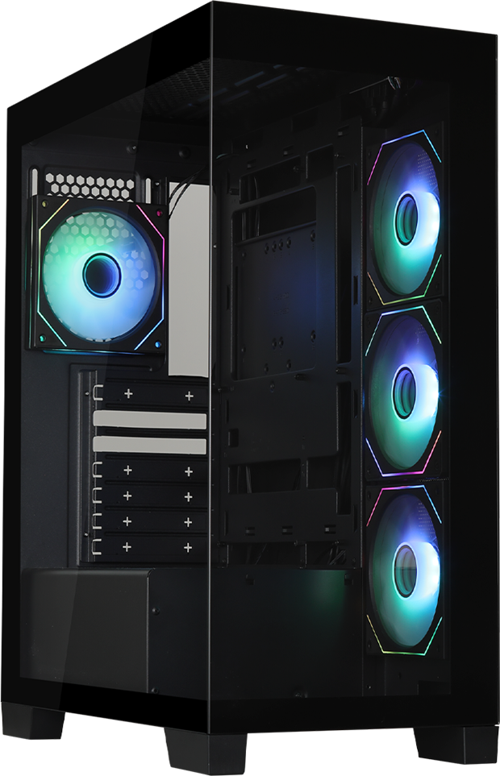 W808 850W 80+ Bronze Tempered Glass ARGB USB 3.0 ATX Mid Tower Siyah Kasa BFC-W85KKGSK-4A