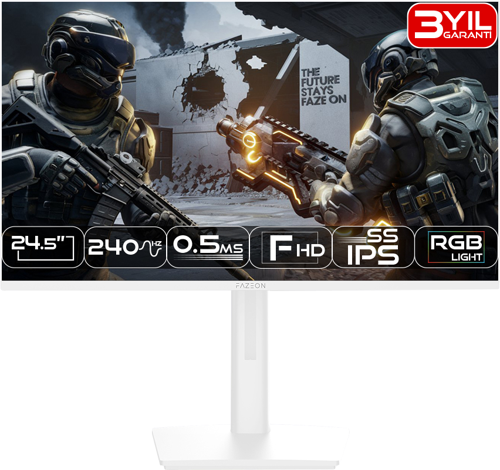 X25F240PW 24.5'' 240Hz 0.5ms HDMI DP FreeSync G-Sync FHD Fast SS IPS Beyaz Gaming Monitör
