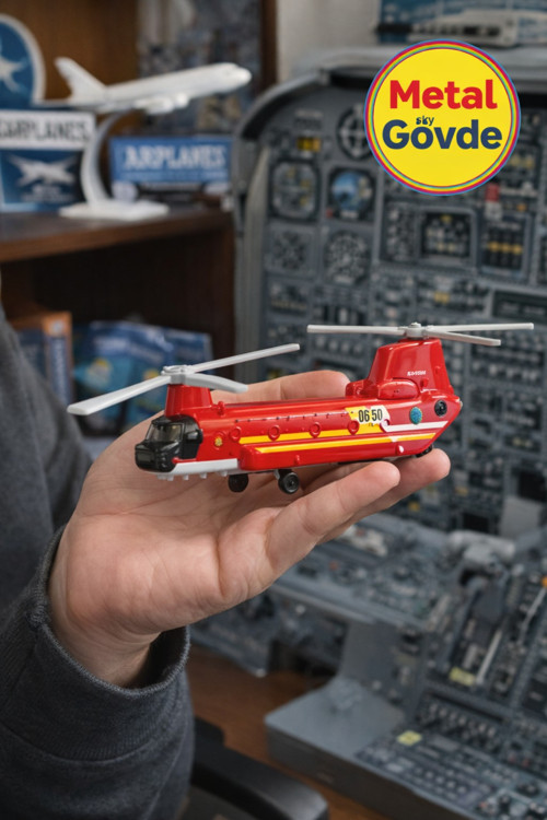 Metal Gövdeli Matchbox Sky Busters CH 47 Chinook 1:64 Dayanıklı Detaylı Oyuncak Helikopter
