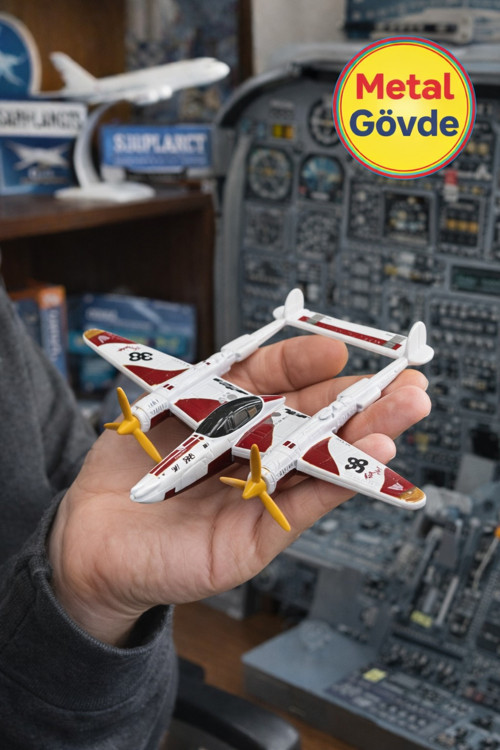 Metal Gövdeli Matchbox Sky Busters P 38 Lightning Dayanıklı Koleksiyonluk Uçak Modeli Diecast