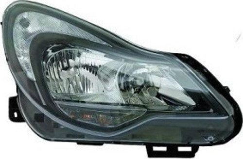 Opel Corsa Ön Far Sıyah Hatchback Elektrikli Motorlu Sağ 2011- (Oem No: 95510688)