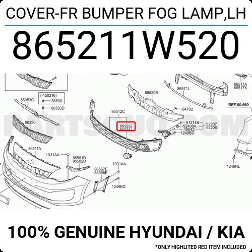 Kia Rio Sis Far Çerçevesı Nikelaj Sol 2015- (Oem No: 865211W520)