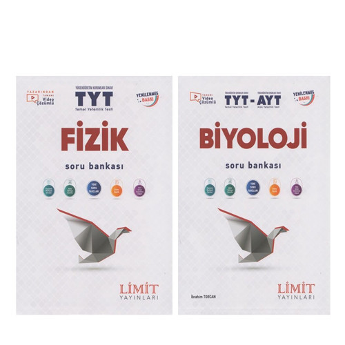 Limit Yayınları TYT Fizik ve TYT AYT Biyoloji Soru Bankası 2 Kitap Set