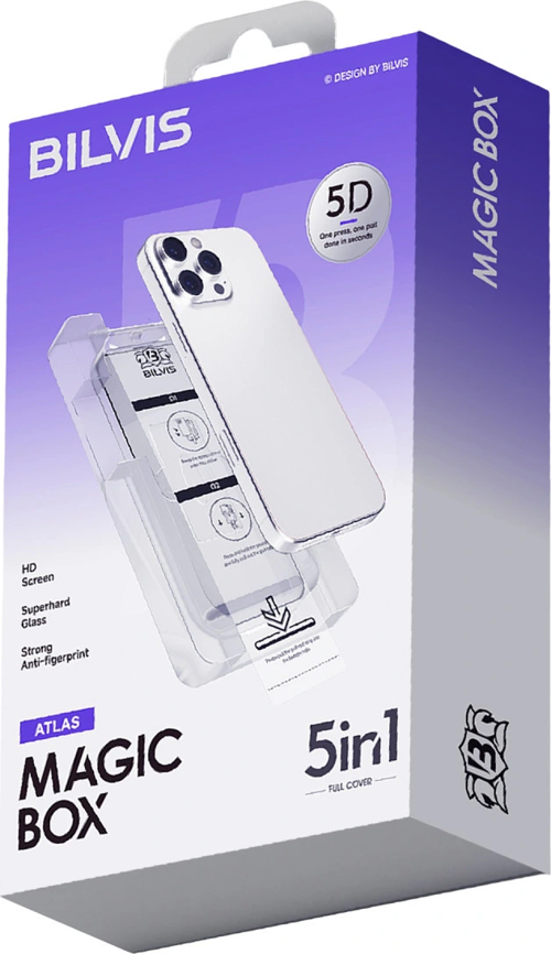 Apple İphone 15 Pro Bilvis 5In1 3D Magic Cam Ekran Koruyucu - Siyah