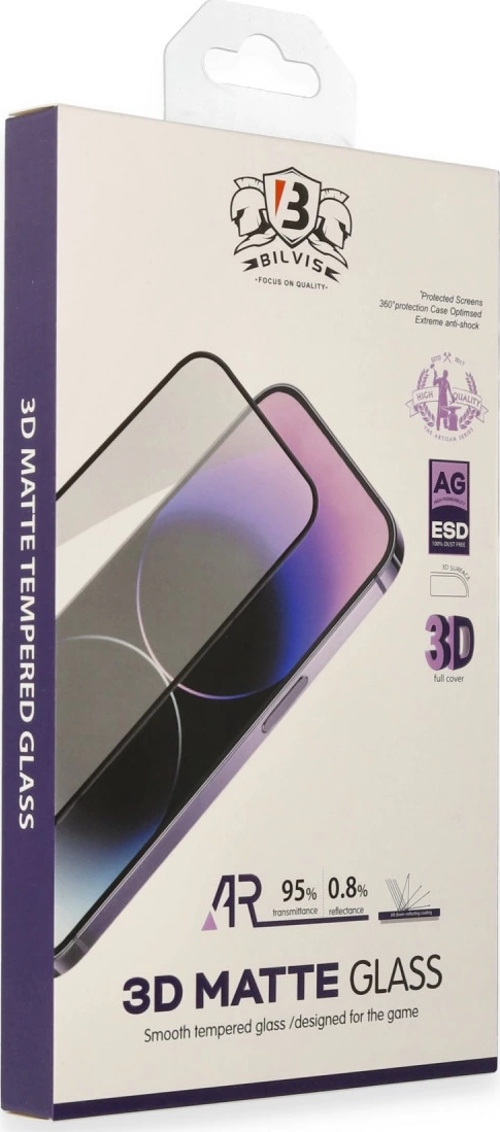 İphone 14 Pro Max Bilvis 3D Mat Cam Ekran Koruyucu
