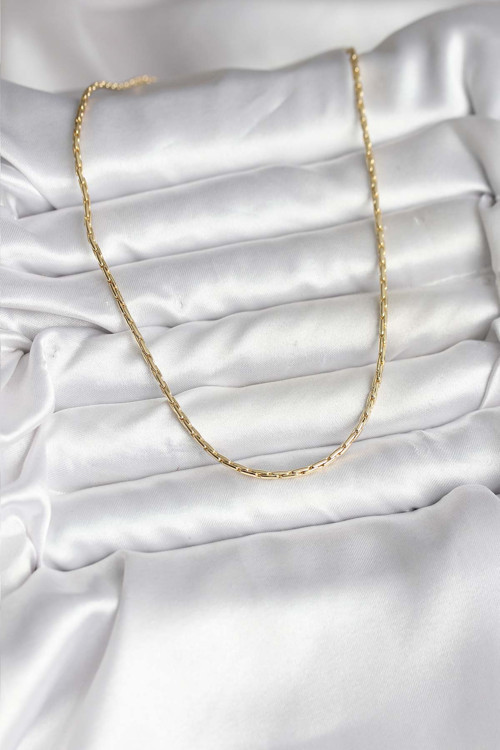 İnce Zincirli Kadın Kolye (14K Gold)