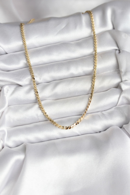 Ezme Yılan Zincirli Kadın Kolye (14K Gold)