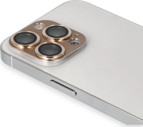 İphone 13 Pro Max Pers Alüminyum Kamera Lens - Gold
