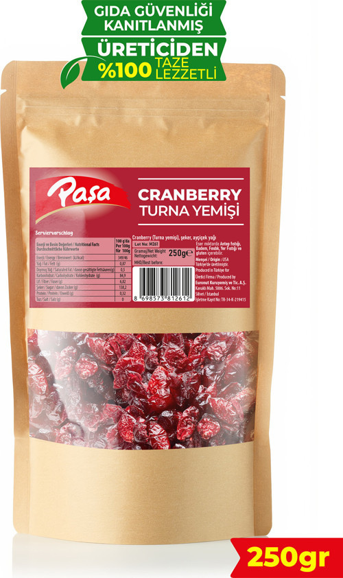 Kurutulmuş Turna Yemişi (Cranberry) 250 gr