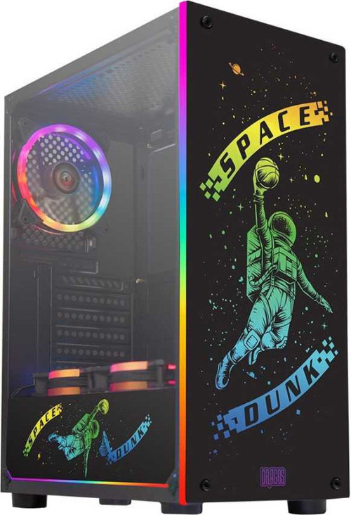 Space Dunk 3x RGB Fan USB 3.0 500W 80+ Plus ATX Led Gaming Oyuncu Işıklı Bilgisayar Kasası