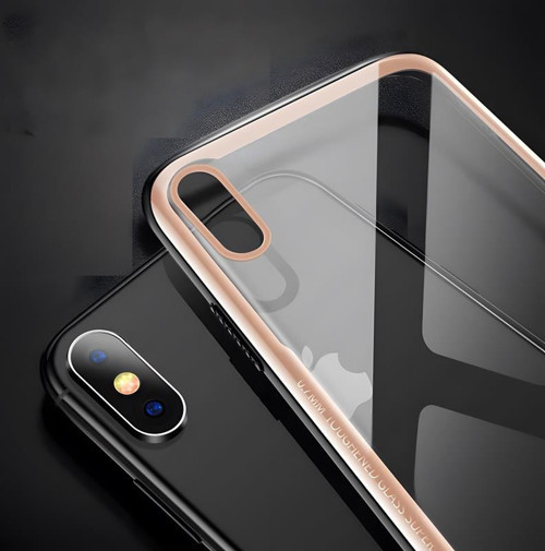 iPhone X / İphone XS Kılıf Kenarları Silikon Arka Kısım Temperli Cam Craft Kılıf