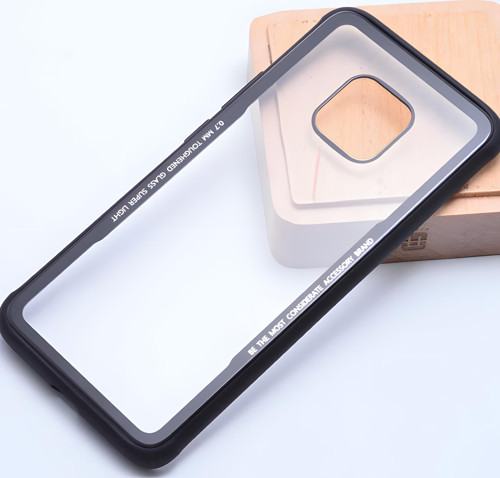 Huawei Mate 20 Pro Kılıf Kenarları Silikon Arka Kısım Temperli Cam Craft Kılıf