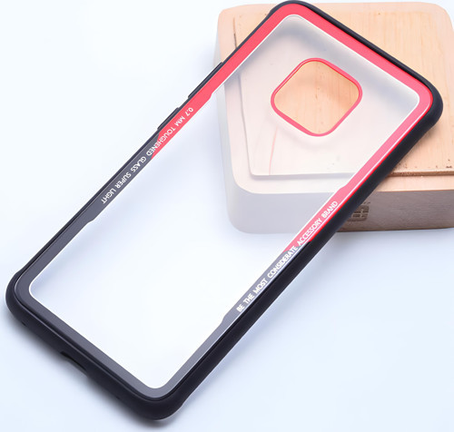 Huawei Mate 20 Pro Kılıf Kenarları Silikon Arka Kısım Temperli Cam Craft Kılıf