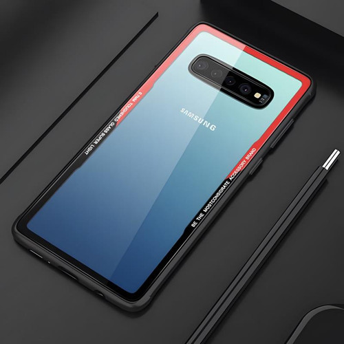 Galaxy S10E Kılıf Kenarları Silikon Arka Kısım Temperli Cam Craft Kılıf
