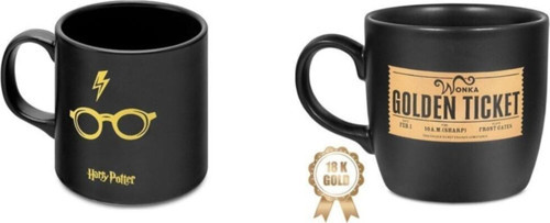 Harry Potter Ve Willy Wonka Golden Ticket Mug Seti