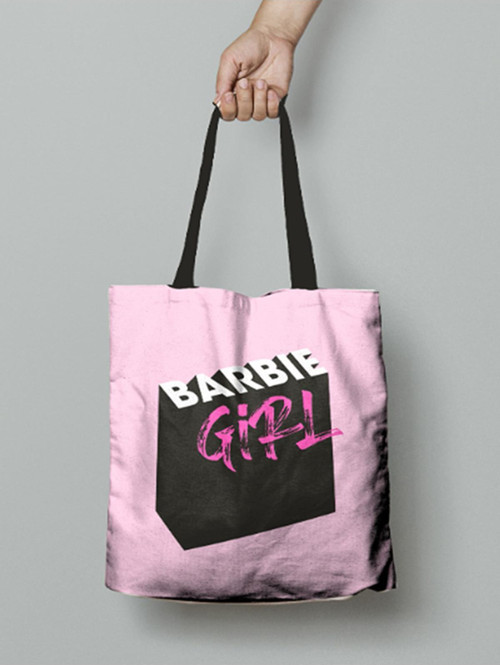 Barbie Girl Bez Çanta Gabardin Pembe Siyah Askılı Çan-380993