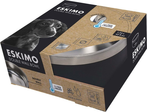 10530599 M-PETS ESKIMO ÇİFT CİDARLI MAMA KABI 1.25L BLACK