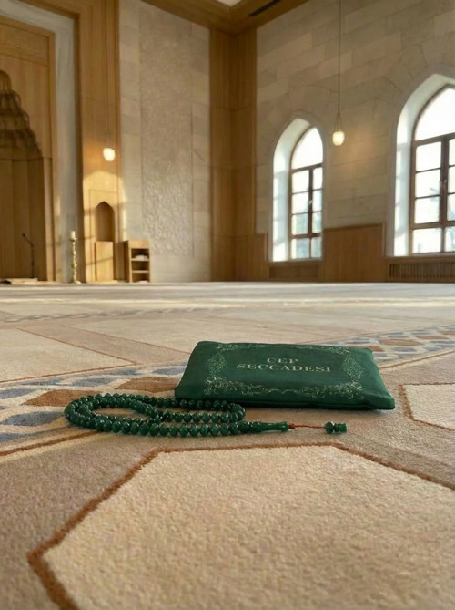 Cep Seccadesi Tesbih Hediye Seti Çeyiz Umre Mevlüt Bohça Seccadesi Çanta Boy Seccade