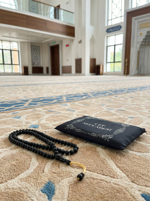 Cep Seccadesi Tesbih Hediye Seti Çeyiz Umre Mevlüt Bohça Seccadesi Çanta Boy Seccade