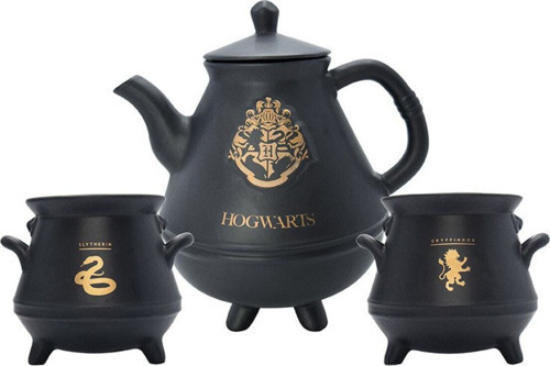 Harry Potter - Teapot - With Hogwarts Cauldrons Set
