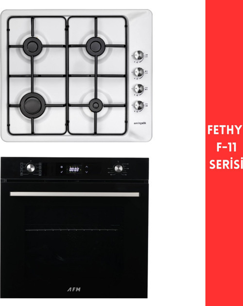 ve AFM Tech MARKALI / Fethy-11 Turbolu Emaye Ocak 2'li Ankastre Set (31 221 + FM7700)