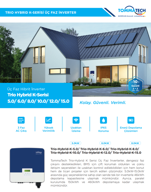 Trio Hybrid K 8.0kW Üç Faz İnverter
