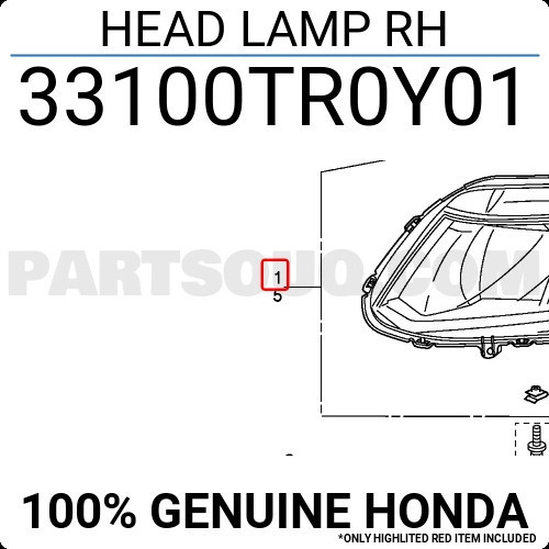 Far Civic 2012-2016 Fb7 Sedan Elektrikli Sağ (Oem No:33100Tr0Y01)