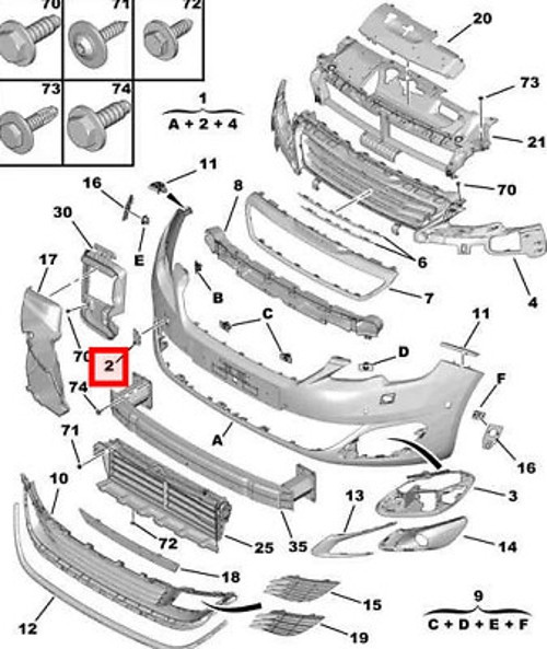 Peugeot 308 Ön Çeki Demiri Kapağı Astarlı 2013- (Oem No: 1610742980)