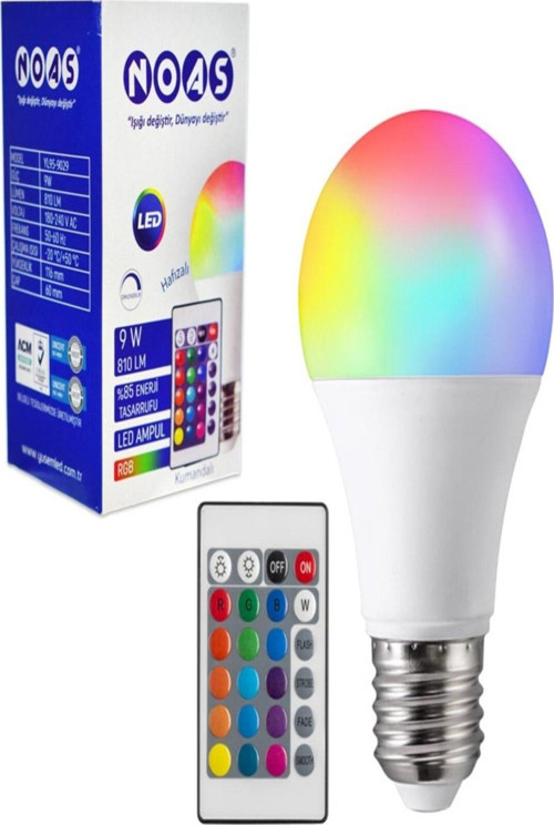 9W RGB UZAKTAN KUMANDALI LED AMPUL