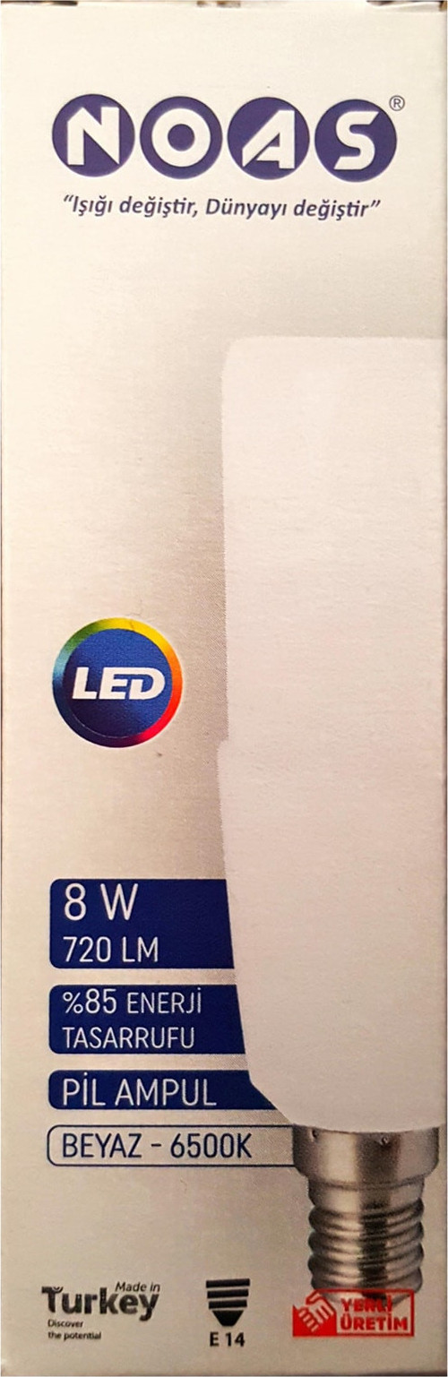 8W PİL LED AMPUL BEYAZ-6500K