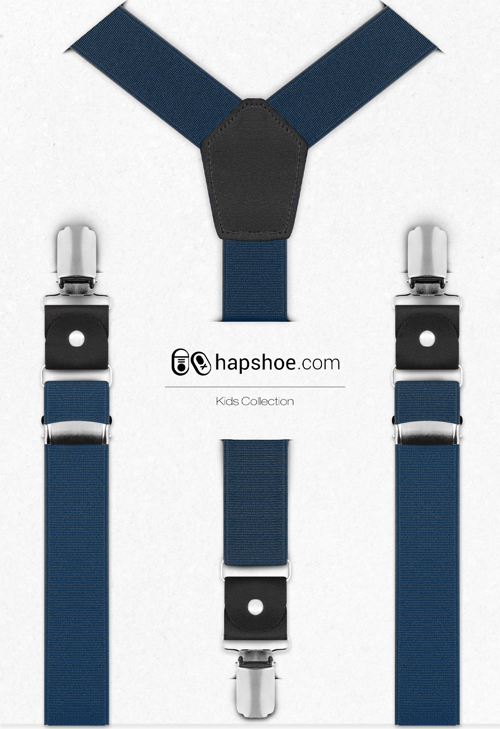 Ayarlanabilir Klipsli Lacivert Çocuk Kemer Pantolon Askısı