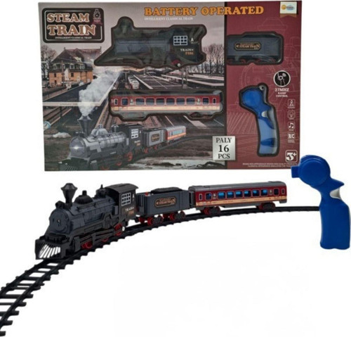 Pilli, Işıklı 16 Parça Oyuncak Tren Seti – Steam Train RC Model