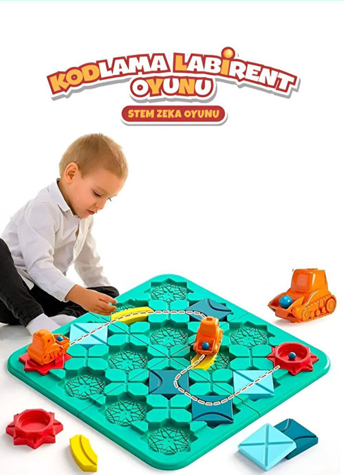 STEM Kodlama Labirent Oyunu – 118 Farklı Çözümlü Zeka ve Mantık Geliştirme Seti