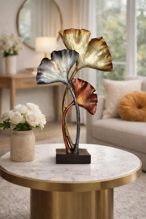 Dekoratif Dev Yaprak Biblo 50cm Metalik Boya