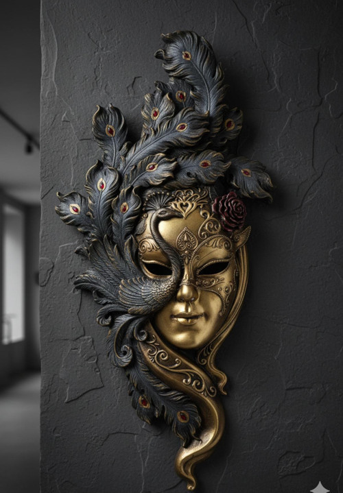Dekoratif Maske Pano Duvar Heykel (53X26CM)