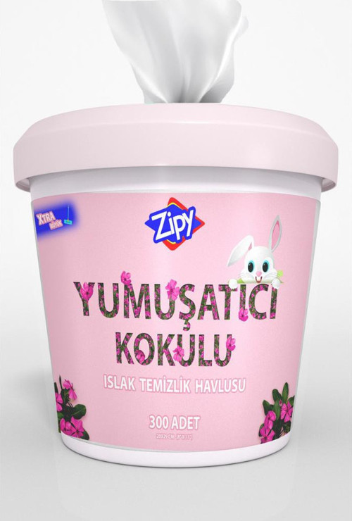 Zipy Yumuşatıcı Kokulu Ev Temizlik Islak Kova Mendil 300 Adet