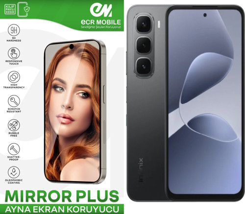 Infinix Hot 60i 4G ile Uyumlu Ayna (Mirror) 9H Kırılmaz Nano Ekran Koruyucu | Ekran Kapalıyken Ayna