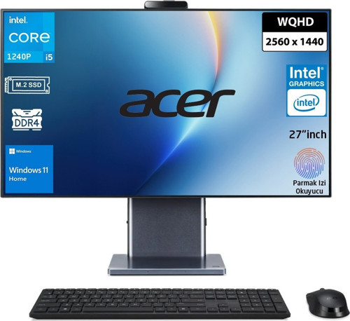 S27-1755 Intel Core I5-1240P 32GB Ram 1tb SSD Wqhd 27'' Iris® Xe Graphics Windows 11 Home All In One Pc Snertech