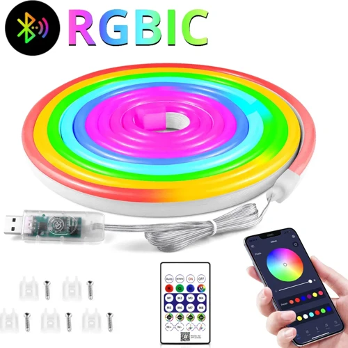 Neon LED Esnek Aydınlatma - RGB MAGIC SMART - 5 Metre Paket IP67 - Uzaktan Kumanda + Uygulama (2818)