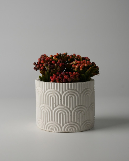 Dekoratif Beton Saksı - WAVY 7x9 0.25L Küçük Boy Saksı