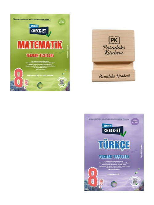 Okyanus LGS 8. Sınıf Check-Et Matematik ve Türkçe Tekrar Tersleri + Telefon Standı