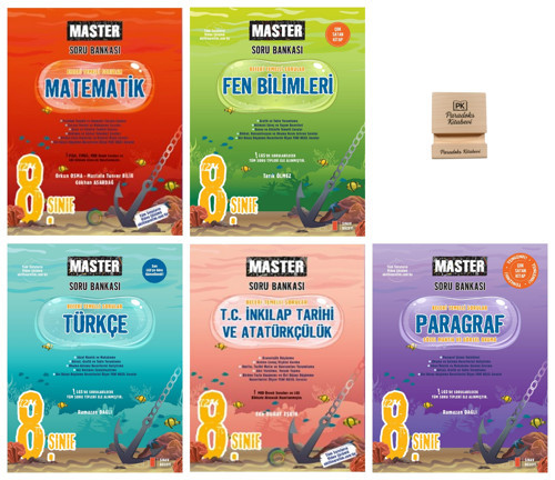 Okyanus LGS 8. Sınıf Master Matematik Fen Türkçe İnkılap Paragraf SoruBankası 5li Set+Telefon Standı