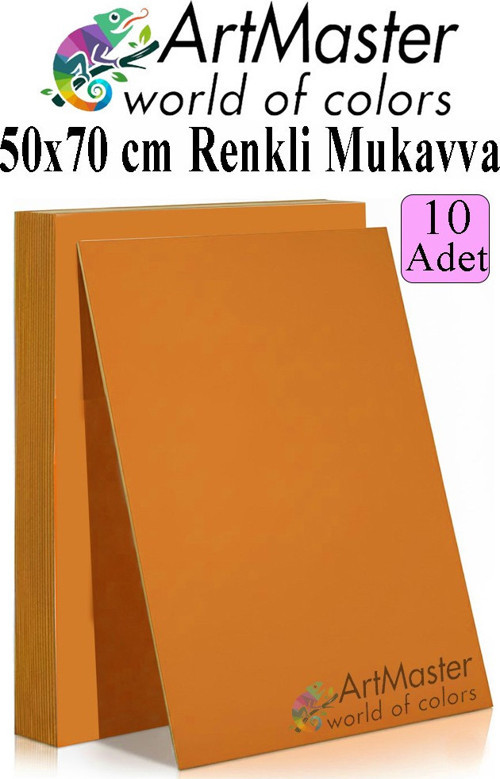 Turuncu Renkli Mukavva 50x70 cm 10 Adet 1 Paket Renkli Sert Karton 1.0 mm Anasınıfı Hobi Etkinlik Okul Öncesi Elişi