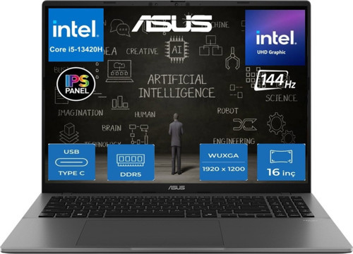 Vivobook S16 S3607VA Intel Core I5 13420H 8gb Ram 512GB SSD Windows 11 Pro 16" 144Hz Wuxga Yapay Zeka Destekli Taşınabil