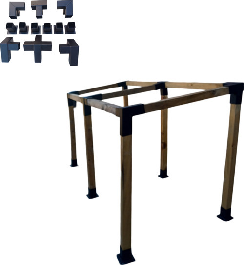 Ahşap Kamelya Çardak Pergola 8x8 cm 15 derece eğimli Montaj Aparatı Seti Demir Bağlantı Braket Pergole Bungalov Bahçe Ev Çadır kiti