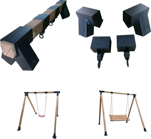 Salıncak Montaj Aparatı Seti 8x8 cm Demir Bağlantı Kiti Pergola Çardak Hamak Beşik Oyun Parkı Bahçe
